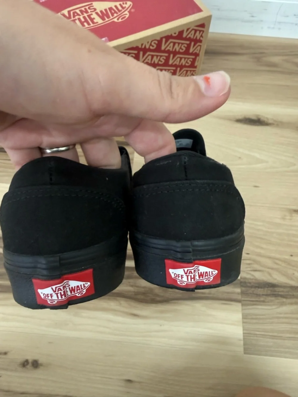Vans Black Slip-On Women's Asher Flats